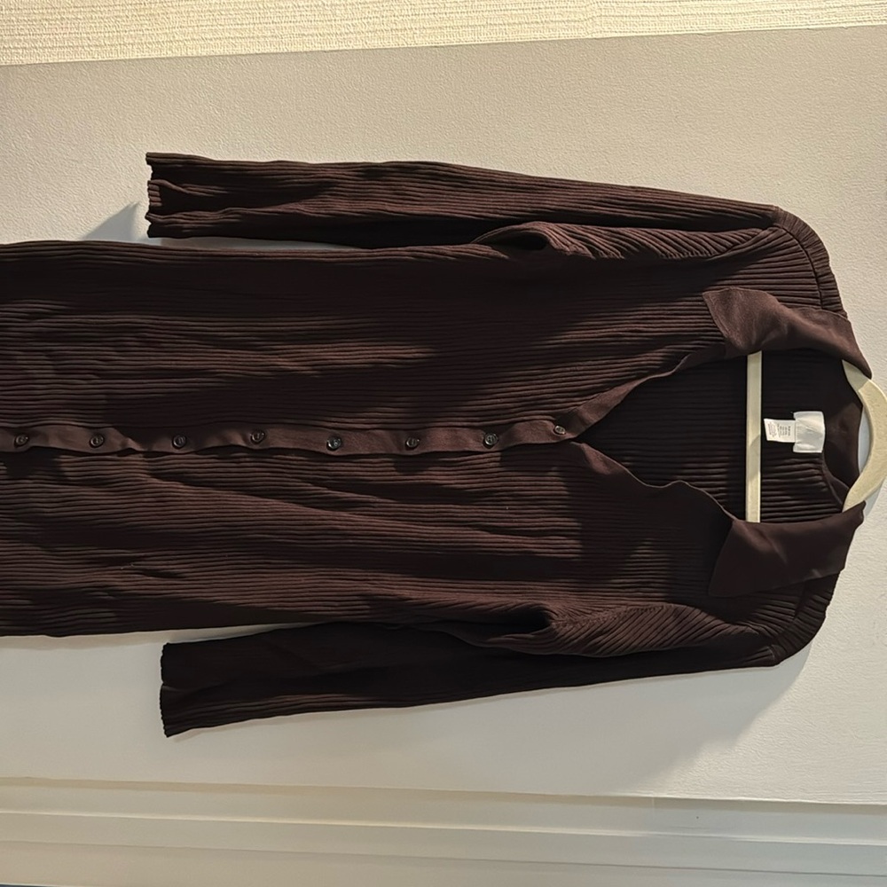H&M Brown Ribbed Midi Dress
